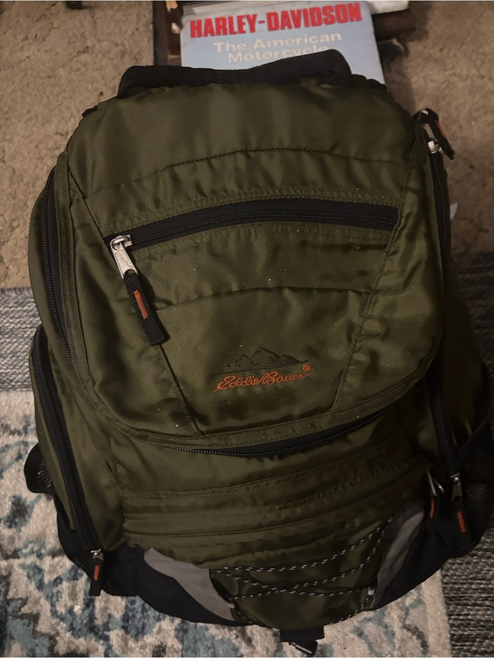 Eddie Bauer Olive and Black Multi-Compartment Backpack/cooler